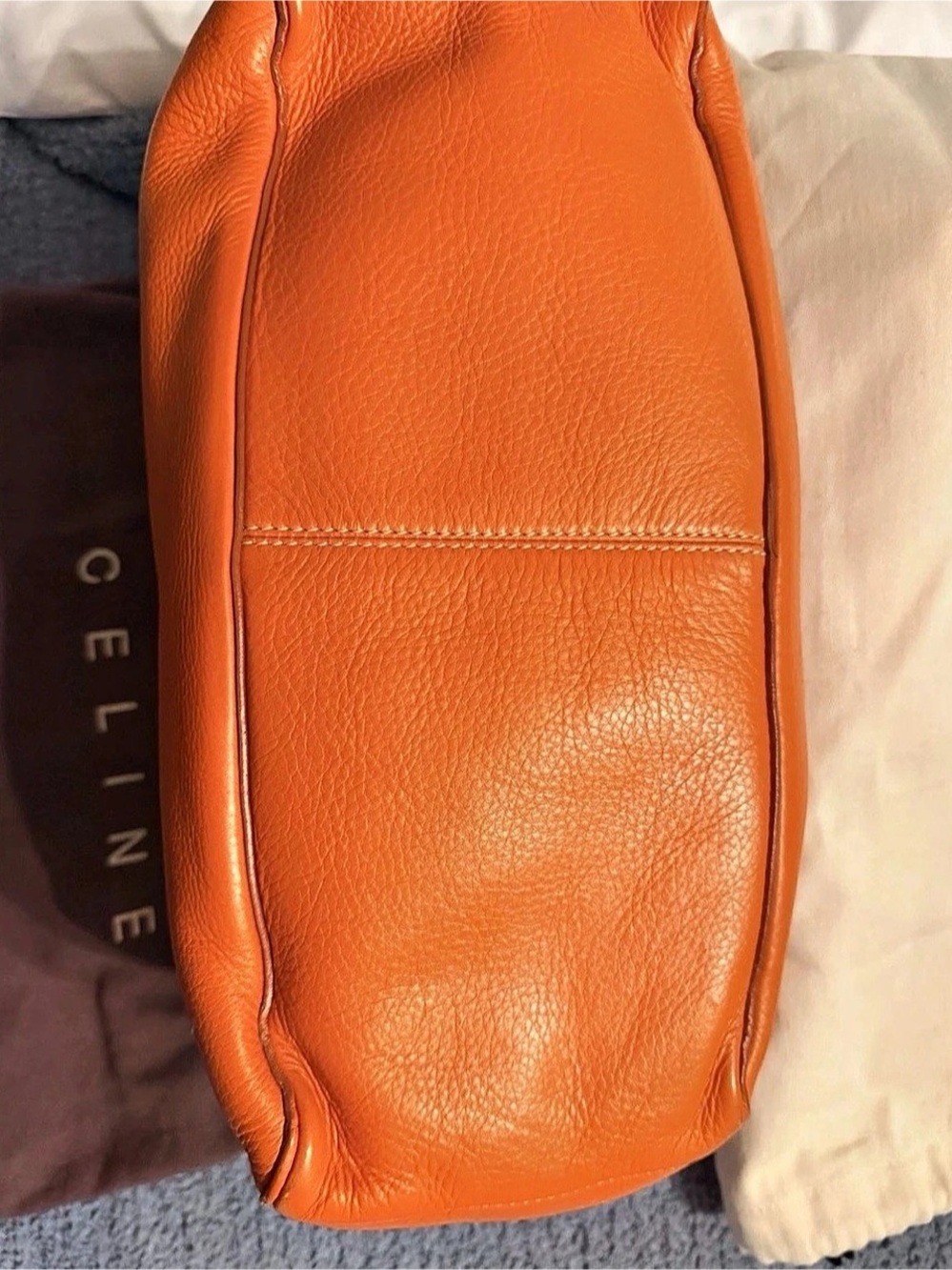 Celine Boogie Bag Orange Leather Tote - Picture 6 of 11